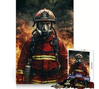 Brave Firefighter in Action - 1000 Pieces Puzzles for Teenagers Focus Ability Casual Enjoyment Interlock Well Meaningful Gift (50x75cm)