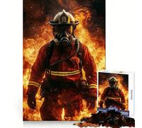 Brave Firefighter in Action Jigsaw Puzzles 1000 Pieces for Adults Boost Memory Peaceful Fun Quality Cut Lovely Gift (50x75cm)