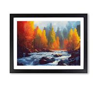 Brave Forest Stream H1022 Framed Print for Living Room Bedroom Home Office Décor, Wall Art Picture Ready to Hang, Black A3 Frame (46 x 34 cm)
