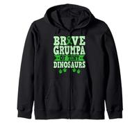 Brave Grumpa Of Tiny Dinosaurs Liver Cancer Awareness Zip Hoodie
