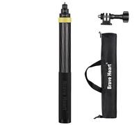 Brave Heart 3m Long Extended Invisible Selfie Stick for Insta360 X5 X4 Insta 360 x5 x4 X3 ONE RS/X2/R/X Action Cameras for DJI OSMO 360 Accessories (14 to 118") (Gold)