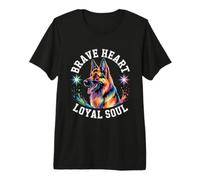 Brave Heart Loyal Soul German Shepherd Loyalty Design Premium T-Shirt