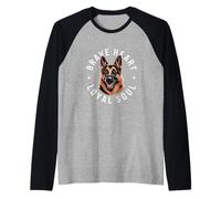 Brave Heart Loyal Soul German Shepherd Loyalty Design Raglan Baseball Tee