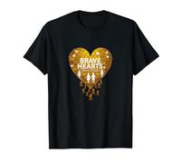 Brave Hearts Small Bodies Pediatric Cancer Awareness T-Shirt, Men, Black, 5XL