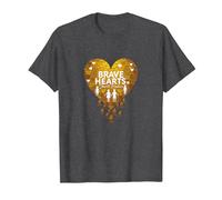 Brave Hearts Small Bodies Pediatric Cancer Awareness T-Shirt, Men, Dark Heather Grey, 6XL