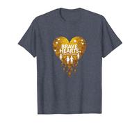 Brave Hearts Small Bodies Pediatric Cancer Awareness T-Shirt, Men, Heather Blue, 3XL