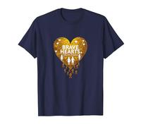 Brave Hearts Small Bodies Pediatric Cancer Awareness T-Shirt, Men, Navy, 4XL