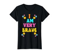Brave I AM Very Brave Present for Bravery Value Graphic T-Shirt, Women, Black, L
