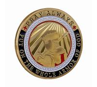 Brave Knight Edition Put on The Whole Armor of God Christian Gold Plated Coin