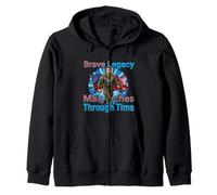Brave Legacy Marching Patriot Tribute Design Zip Hoodie