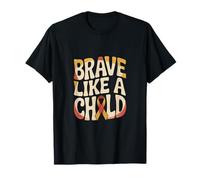 Brave Like a Child Retro Ribbon Awareness Design T-Shirt