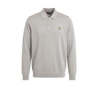 Brave Long Sleeve Knitted Coterel Quarter Zip Polo Top-Silver Grey-XX-Large