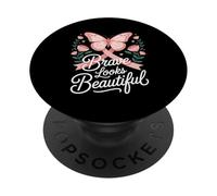 Brave Looks Beautiful Breast Cancer Awareness Butterfly PopSockets Adhesive PopGrip