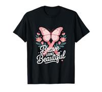 Brave Looks Beautiful Breast Cancer Awareness Butterfly T-Shirt