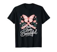 Brave Looks Beautiful Breast Cancer Awareness Butterfly T-Shirt