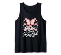 Brave Looks Beautiful Breast Cancer Awareness Butterfly Tank Top