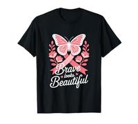Brave Looks Beautiful Breast Cancer Awareness Pink Ribbon T-Shirt