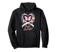 Brave Looks Beautiful Breast Cancer Awareness Ribbon Pullover Hoodie