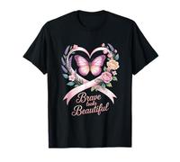 Brave Looks Beautiful Breast Cancer Awareness Ribbon T-Shirt