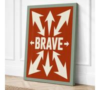 Brave Minimalist Canvas Wall Art Print 24x16 Inch (61 x 41 cm)