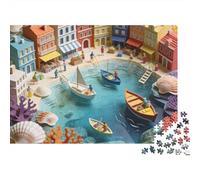 Brave New World 3-Layer Cardboard 1000 Pc Book with Underwater City Puzzle, Ultra Difficult, Stress Relief, Wall Decor & Gift for Family & Seniors 38x26cm/1000pcs