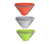 Brave Person 57 Fashion Trendy Men's Jacquard Sexy Comfort Briefs Pouch Bikini (L/30-34, Yellow & White & Orange)