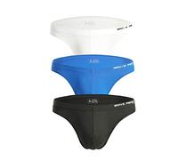 Brave Person Fashion Sports Bikini Underwear Men's Low Waist Briefs 1129 (L：30"-35", White/Black/Blue)
