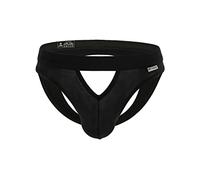 BRAVE PERSON Jock Straps for Men Boys Youth Gay Vasectomy Cotton Stretch Bike Gym Athletic Jockstrap Underwear, Black 2, L