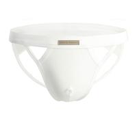 BRAVE PERSON Jock Straps for Men Thong Underwear Cotton Vasectomy Jockstrap Athletic Supporter W/Cup Pouch, White, XL