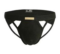BRAVE PERSON Jock Straps for Men Boys Youth Gay Vasectomy Cotton Stretch Bike Gym Athletic Jockstrap Underwear, Black, L