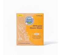 Brave Planet Eco-Friendly All-Purpose Cleaner Sheets - Biodegradable, Non-Toxic, No Parabens, Phosphates, or Ammonia - Fresh Lemon Scent - 12 Multi-Surface Dissolvable Sheets for Home