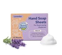 Brave Planet Hand Soap Sheets - Travel-Friendly, Biodegradable & Fragrance-Free - Dissolvable Sheets for Hand Washing & Sanitizing - Eco-Friendly Camping & Airplane Essentials - 15 Ct