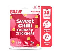 BRAVE Roasted Chickpeas: Healthy Snack, High Protein, Low Calorie - Sweet Chilli (12 x 35g Packs)