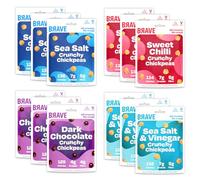 BRAVE Roasted Chickpeas: Healthy Snack, High Protein, Low Calorie - Variety Multipack (12 x 35g packs)