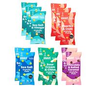 BRAVE Roasted Peas: Healthy Snack, High Protein, Low Calorie - Variety 12 Multipack (12 x 35g Packs)