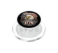 Brave Since 1776 Patriotic Eagle USA July 4 Vintage 1776 Art PopSockets PopGrip for MagSafe