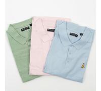 Brave Soul 3 Pack Cotton Jersey Polo Shirts - Baby Blue - Baby Blue - S
