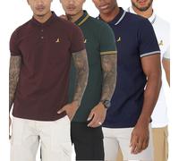 BRAVE SOUL 4 Pack Mens Tipping Polo Shirt Casual Summer Collared Cotton Top T Shirt Multi Pack Set, Pack A, M