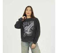 Brave Soul Womens Beth Graphic Sweatshirt Black S