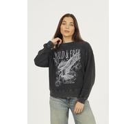 Brave Soul Womens Beth Graphic Sweatshirt Black S