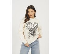 Brave Soul Acid Wash Graphic Print Womens Sweatshirt - - Size: XL