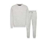 BRAVE SOUL Blank Tracksuit Sweatshirt & Joggers Set-Light Grey-Medium