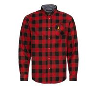 BRAVE SOUL Blur Long Sleeve Check Shirt -Red-Medium