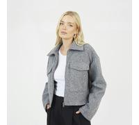 Brave Soul Boucle Faux Wool Jacket - Grey - Grey - 12