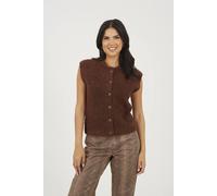 Brave Soul Boucle Knitted Waistcoat In Brown Brown M
