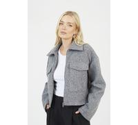 Brave Soul Boucle Faux Wool Jacket - Grey - Grey - 12