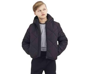 BRAVE SOUL Boys Black Hooded Jackets- Stylish Quilted Jacket - Long Sleeve Winter Jacket comfortable winter Coat, 7 Years to 14 Years, Black Colour, 11-12 Years