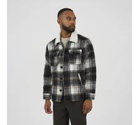 Brave Soul Brushed Check Jacket with Sherpa Collar - Black - Black - XL