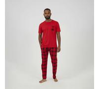 Brave Soul Check Print Christmas Loungewear Set - Red - Red - XL