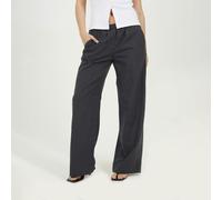 Brave Soul Check Tailored Trousers With Elasticated Waist - Grey - Grey - S